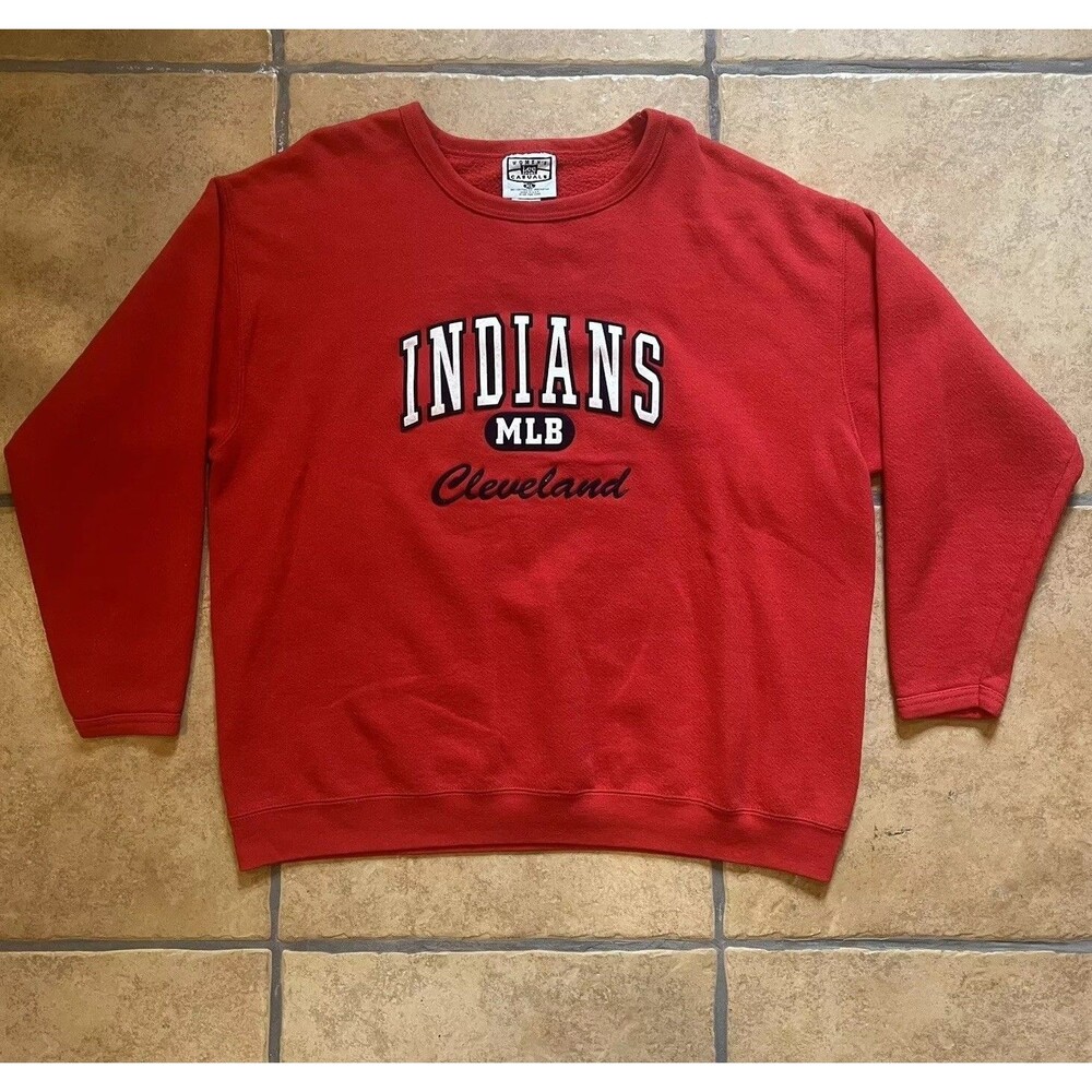 Vintage Lee Sport Cleveland Indians Crewneck Sweatshirt; Womens XL; Made in USA